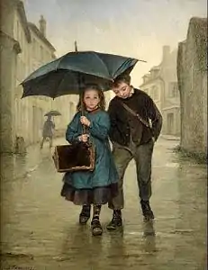 Le chemin de l'école (XIXe siècle), localisation inconnue.