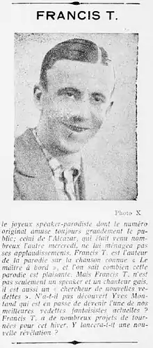 FRANCIS T- revue "Artistica" -13 sept. 1941, page de Une - gallica.bnf.fr / BnF