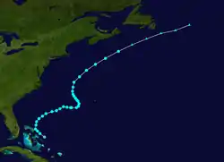 Parcours de la tempête tropicale Franklin