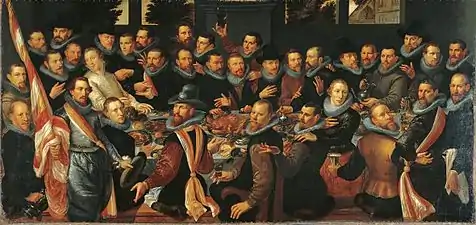 Frans Pietersz de Grebber (en), Repas des officiers des Cluveniers, 1610.