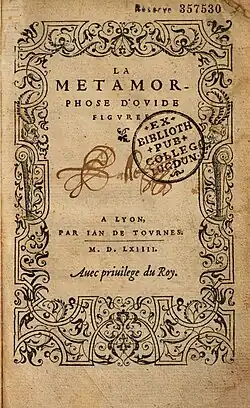 Image illustrative de l’article La Métamorphose d'Ovide figurée