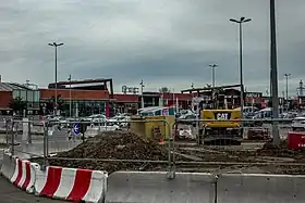 L'emplacement de la future station, vu en février 2023.