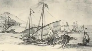 Galea sottile française dans une représentation du XVIIe siècle