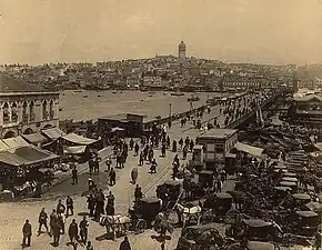 Le pont de Galata, à la fin du XIXe&nbsp;siècle.