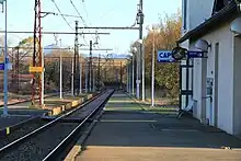 Vue des voies en direction de Lannemezan en 2010.