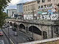 Vue des voûtes de la gare de La Rapée inférieure.
