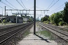 Vue des voies au sud de la gare.