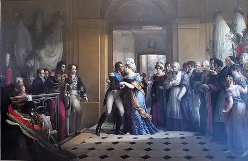 Entrevue du duc et de la duchesse d'Angoulême le 1er décembre 1823 au retour d'Espagne par Étienne-Barthélémy Garnier, musée des beaux-arts de Chartres.