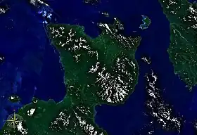 Image satellite de la péninsule de Gazelle.