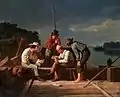 De George Caleb Bingham, Flotteurs du Mississippi jouant aux cartes, XIXe s.