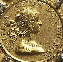 Photo d'un buste en terre cuite représentant une femme vue en buste.