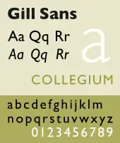 Gill Sans.