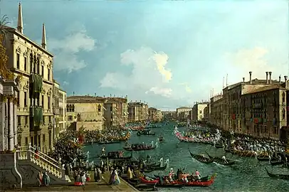 Une régate sur le Grand Canal de Canaletto (1740)