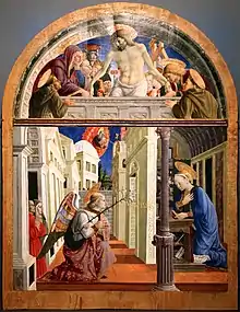 Annonciation de Giovanni Angelo d’Antonio, 1455.