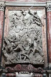 Saint Andrea Corsini mène les Florentins à la bataille d'Anghiari, 1685-1687, Florence, chapelle Corsini.