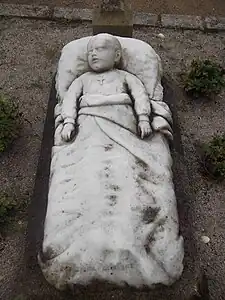 Gisant de Jeanne Brunet (1875), cimetière de Loctudy.