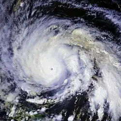 Ouragan Gloria proche de son pic d’intensité, le 4 septembre.