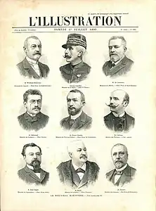 Le « gouvernement de défense républicaine » de Waldeck-Rousseau (L'Illustration, 1er juillet 1899).