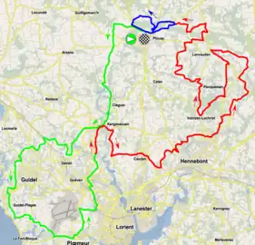 Début de la courseSuite de la courseCircuit final, 11,7 km, parcouru 2 fois