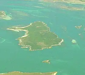 Vue aérienne de Great Dog Isand