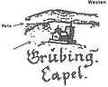 L'église de Grubingen sur la carte du Spessart de Paul Pfinzing de 1594.