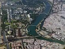 Un quartier de Séville vu du ciel.