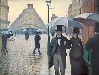 Rue de Paris, temps de pluie (1877), Art Institute of Chicago.