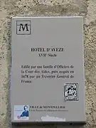 Plaque d'identification apposée par la ville.