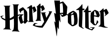 Logo de la franchise Harry Potter, utilisant une écriture en forme d'éclairs, symbolisant la cicatrice de Harry Potter.
