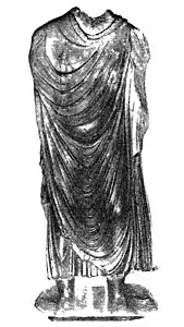 Statue du Bouddha de Hashtnagar (en), inscrite de « l'année 384 » (probablement de l'ère Yavana), soit 209 apr. J.-C.