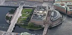 Vue aérienne de Helgeandsholmen