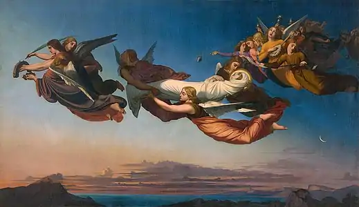 Henri Lehmann, Sainte Catherine d'Alexandrie portée au tombeau (1839, Montpellier, musée Fabre).