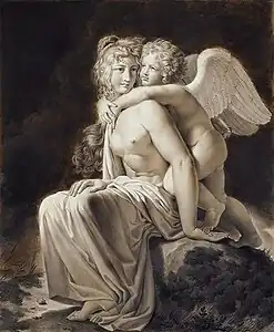 Cupidon et Psyché, dessin, vers 1810