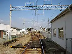 Vue sur les voies et quais.
