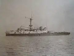 Le croiseur 'HMS Victoria' (1893), l'une des fiertés de l’arsenal d’Elswick.