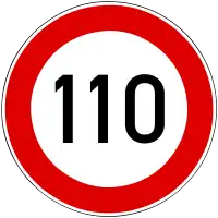 Panneau de signalisation serbe limitation de vitesse sur voie rapide