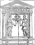 Gravure sur bois d'un puer mingens, dans l'Hypnerotomachia Poliphili, 1499.