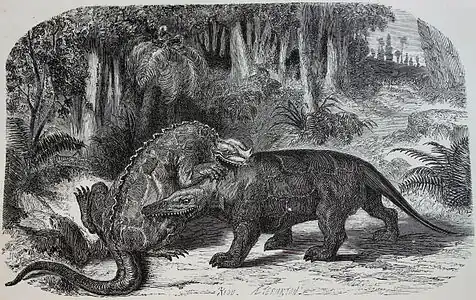 Illustration pour La Terre avant le déluge de Louis Figuier (1863).