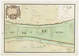 Plan du centre de l'île en 1753.