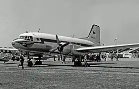 Avia 14, version tchécoslovaque de l'Illiouchine Il-14 au salon du Bourget de 1957