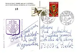 Verso Envoi Pierre Fauveau(collection famille Jeannel-Galmiche).