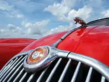 Capot et calandre d'une Jaguar XK 150.