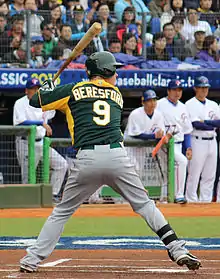 James Beresford (en) aux couleurs de l'équipe d'Australie de baseball lors de la Classique mondiale de baseball 2013.
