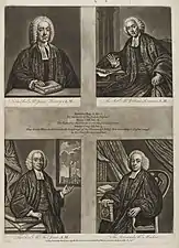 Portraits de James Hervey, William Romaine, Thomas Jones et Martin Madan, (c. 1750, National Portrait Gallery).