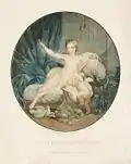 Vénus désarmant l’Amour, vers 1768, d’après Jacques Charlier, aquatinte en couleur, 38,8 × 30,8 cm, Tallinn, musée Mikkel.