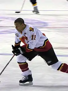 Jarome Iginla avec les Flames Calgary en mars 2006