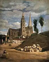 1830 CorotCathédrale de Chartres, 64 × 54 cm, musée du Louvre, Paris.