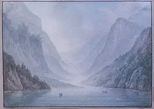 Paysage de montagne par Jean-Nicolas Karth. Strasbourg, Cabinet des Estampes et des Dessins