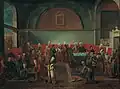 Réception des ambassadeurs au Palais de Topkapı à Istanbul sous le règne du Sultan Ahmed III, tableau de Jean-Baptiste van Mour, 1725.