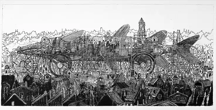 Jean Coulon, « Le brochet », burin.